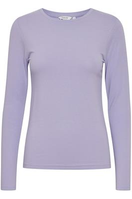 B young T-Shirts Bypamila Purple Rose med langeb ærmer og rund halsudskæring