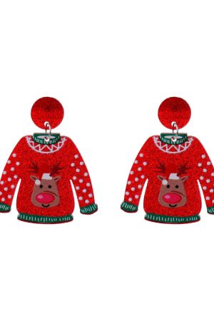 Snazzy Santa øreringe Sweaters Gør julen lidt sjovere med et par jule øreringe. Sweaters juleøreringe. Spred julestemning med dine øreringe, og er sikker på der vil bringes et smil frem på læben. De er fri for nikkel , Cadmium og bly, se de burde været sikker for sintisiv hud.